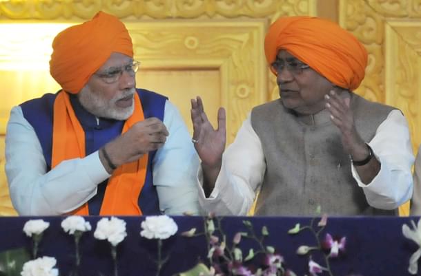 PM Modi and CM of Bihar Nitish Kumar during the 350th birth anniversary of Guru Gobind Singh, on January 5, 2017 in Patna. (AP Dube/Hindustan Times)